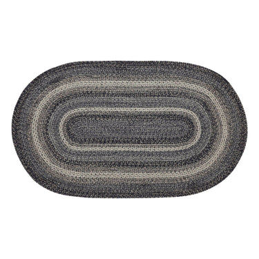 Sawyer Mill Black White Jute Braided Oval Rug with Rug Pad 3x5' VHC Brands - The Fox Decor